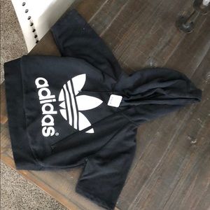 Adidas cropped short sleeve hoodie